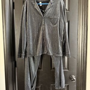 Victoria's Secret Black and Silver Pajama Set